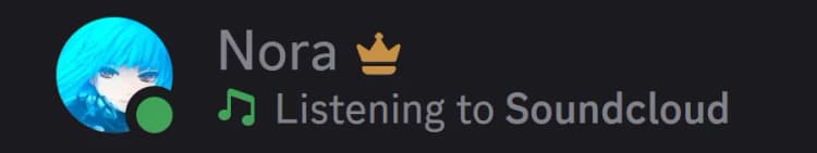User listening to Soundcloud on Discord Profile